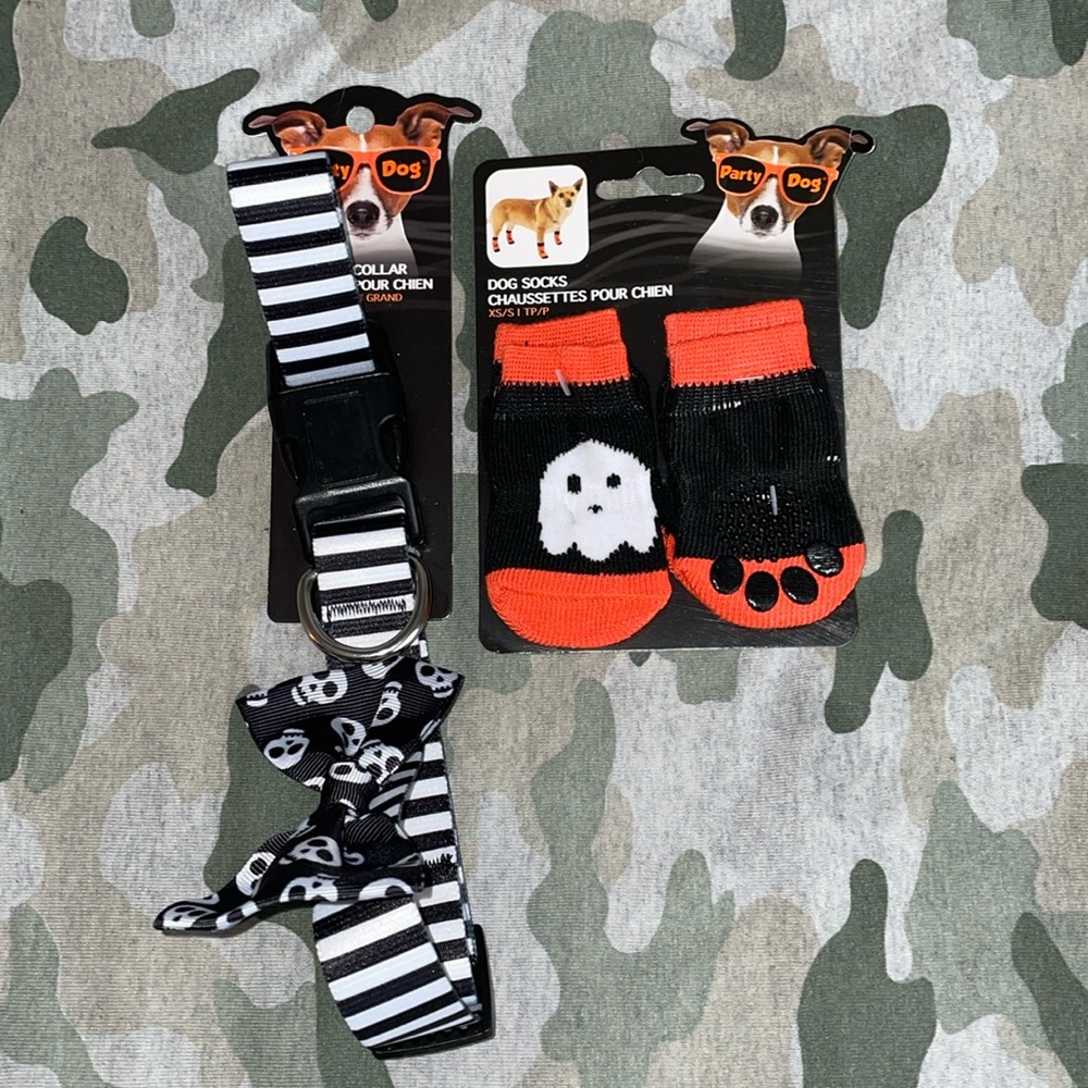 Party Dog”Dog Socks & Dog Collar” Lot